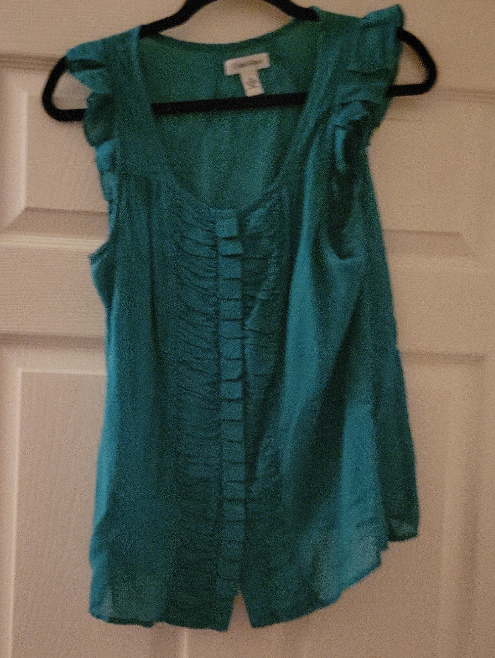 Calvin Klein Teal Ruffle-Front Sleeveless Camisole